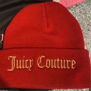 JUICY COUTURE★ Knitted hat JC261 Juicy Couture Womens HAT Beanie WHITE Crochet Knit Hat Pom
